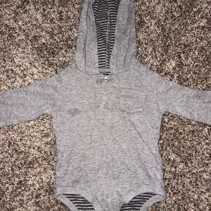 OshKosh B'gosh Gray Hooded Baby One-Piece